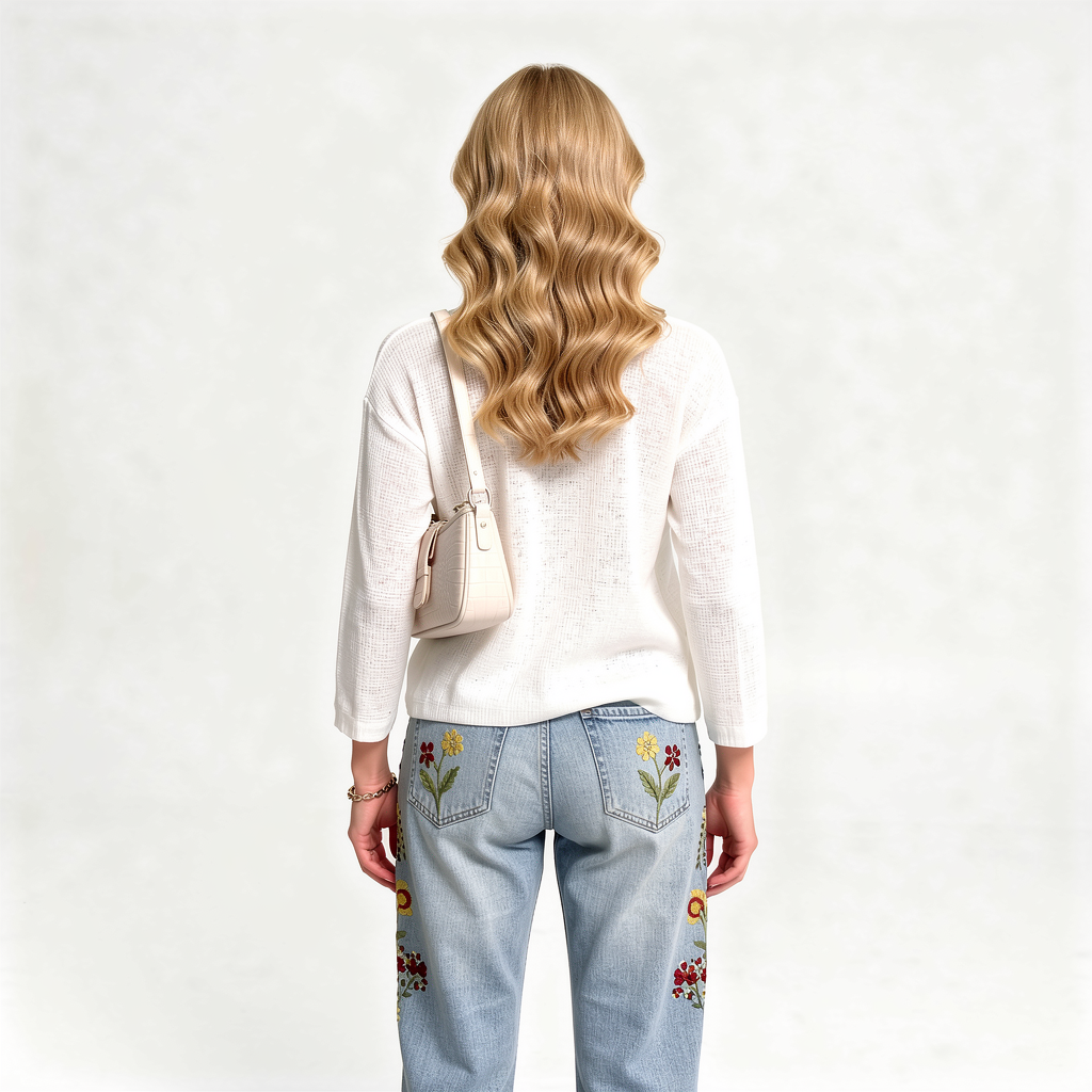 ÇİÇEK İŞLEMELİ PANTALON