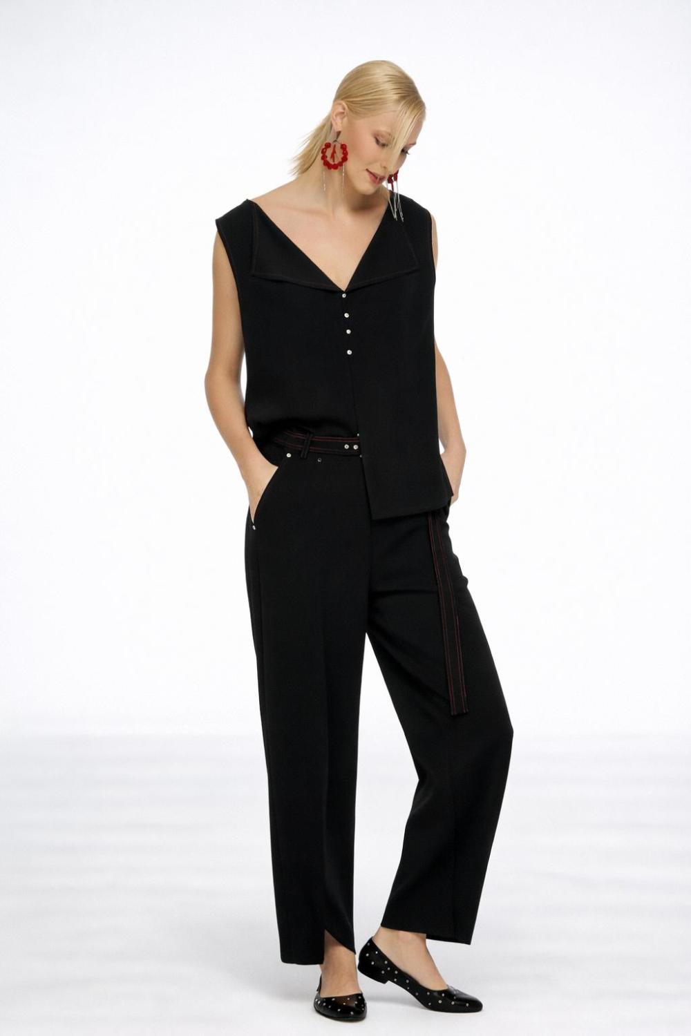 LAMANTE MİNİMAL ŞERİT DETAYLI SİYAH PANTOLON